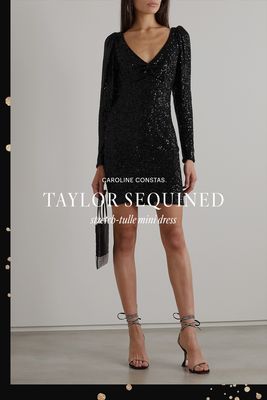 Taylor Sequined Stretch-Tulle Mini Dress  from Caroline Constas 