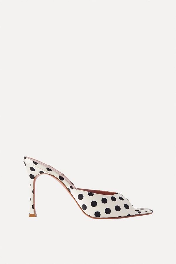 Alexa Polka-Dot Satin Mules from Amina Mauddi