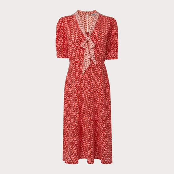 Asa Red Multi Silk Dress