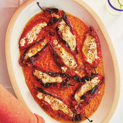 Chiles Rellenos With Salsa Roja Risotto