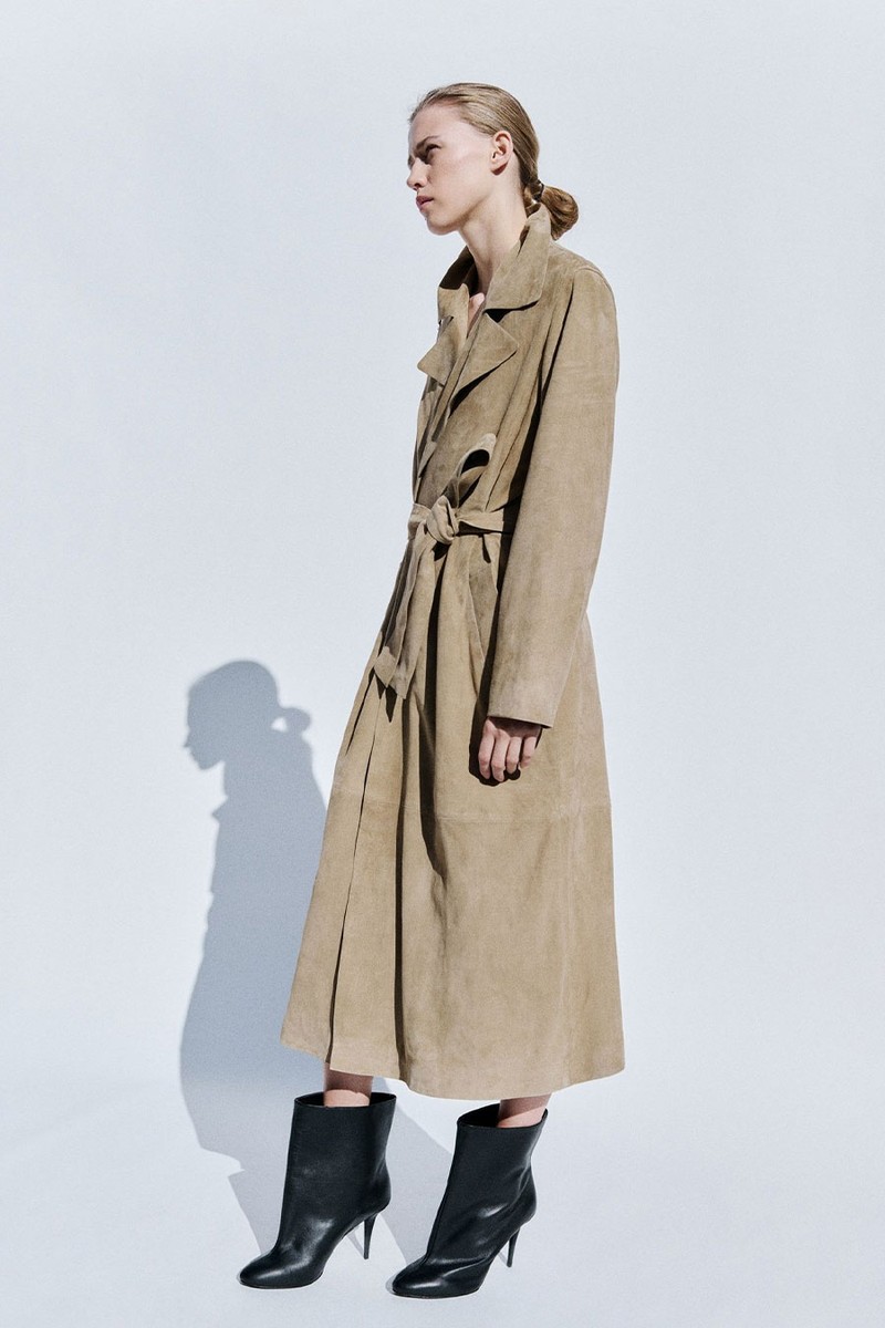Long Suede Trench With Belt