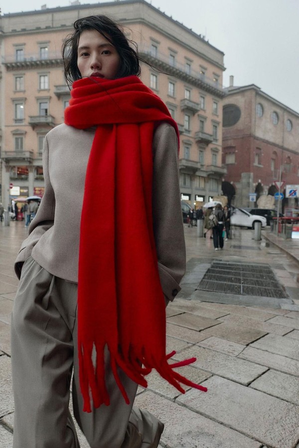 Plain Fringed Scarf from Zara