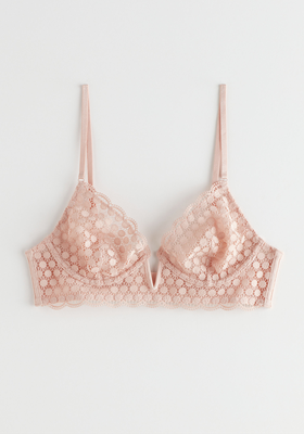 Dotted Lace Underwire Bra