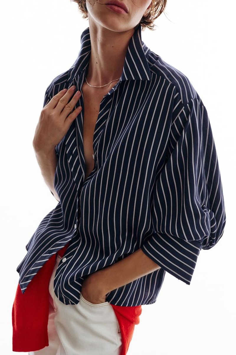 Striped Puff Sleeve Shirt from Zara