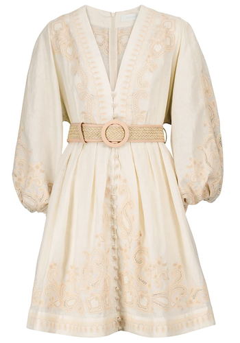 Estelle Paisley Linen Mini Dress from Zimmermann