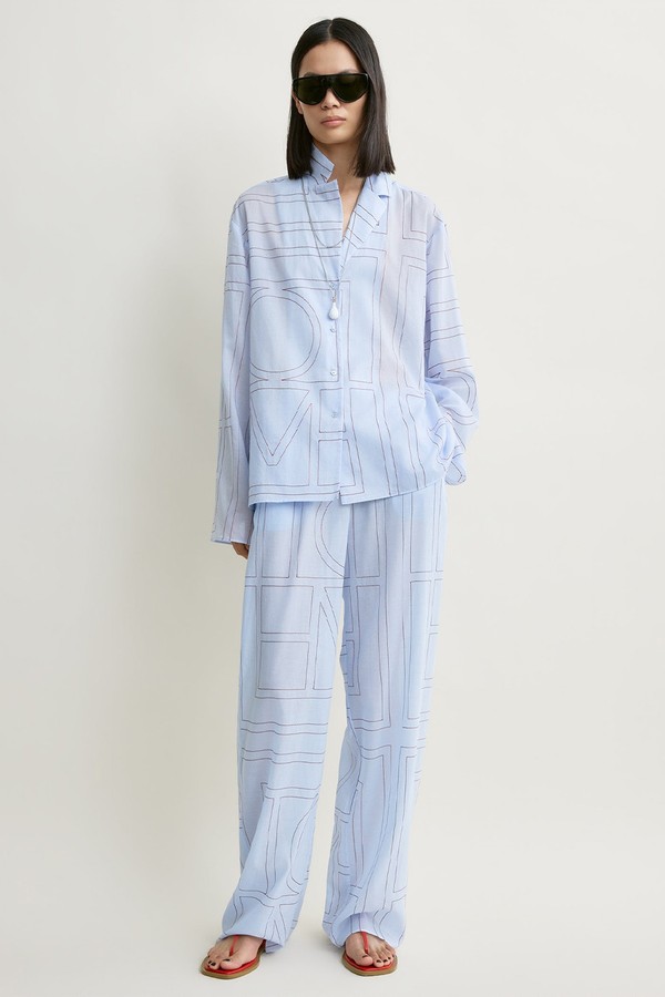 Monogram Cotton-Blend Pj Top from Toteme