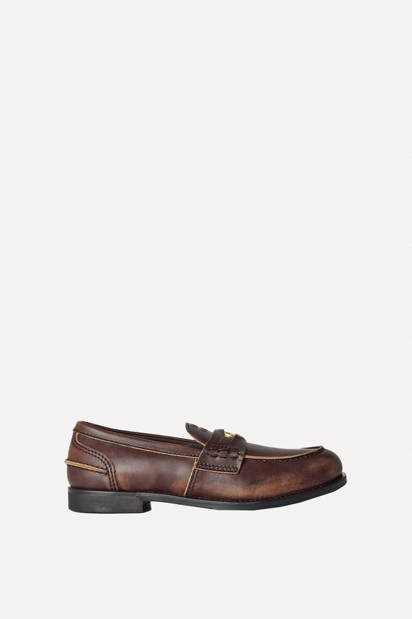 Leather Penny Loafers from Miu Miu
