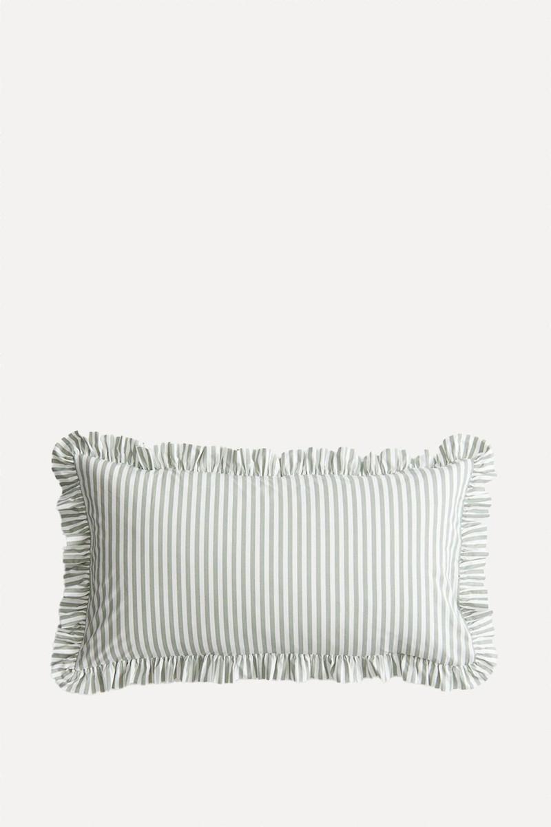 Frill-Trimmed Cotton Cushion Cover from H&M