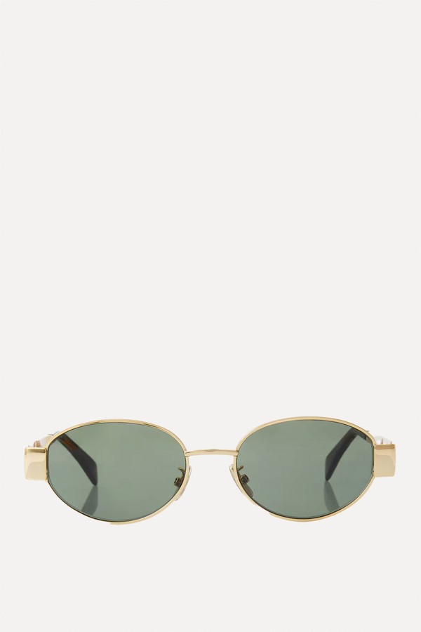 Triomphe Metal 01 Oval Sunglasses from Celine Eyewear