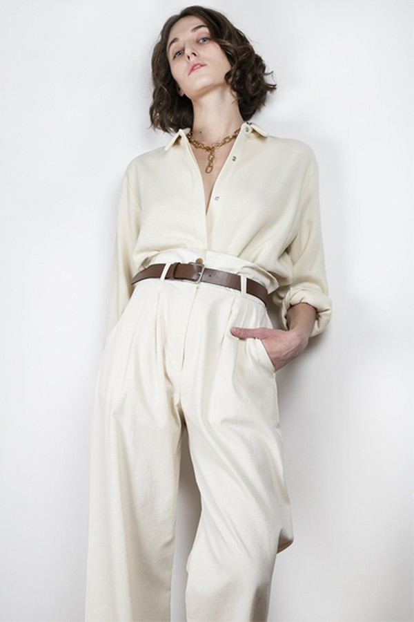 Fine Wale Corduroy Paperbag Pants
