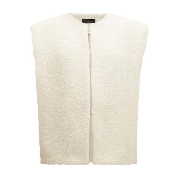 Gwendia Wide-Shoulder Alpaca-Blend Bouclé Gilet from Isabel Marant