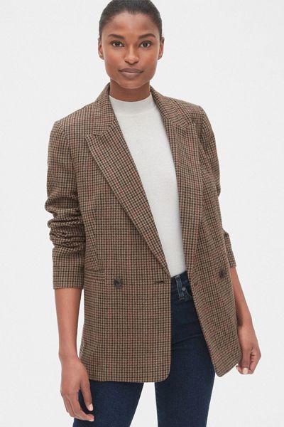 Classic Houndstooth Girlfriend Blazer from Gap