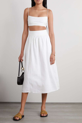 Louise Linen Top & Midi Skirt Set from Reformation