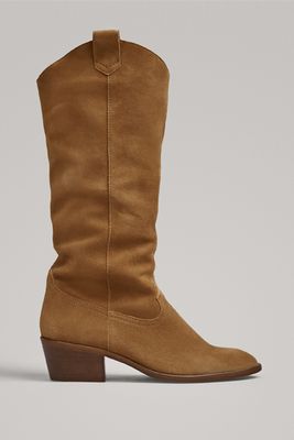 Suede Cowboy Boots from Massimo Dutti