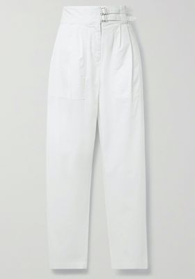 White Pleated Pants from Nili Lotan