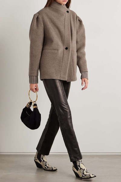 Jabadi Asymmetric Wool-Blend Felt Coat from ISABEL MARANT