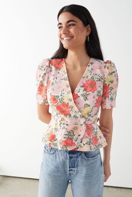 Puff Sleeve Peplum Top from & Other Stories