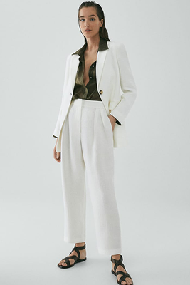 Limited Edition Straight Fit Linen Trousers from Massimo Dutti