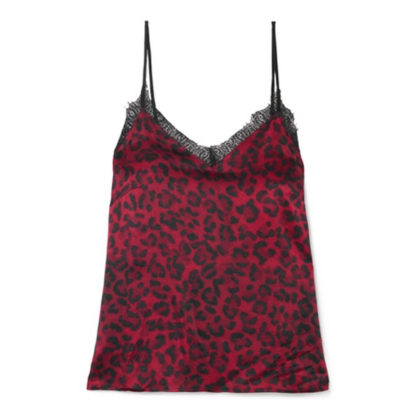 Lace-Trimmed Leopard-Print Silk-Satin Camisole from Anine Bing