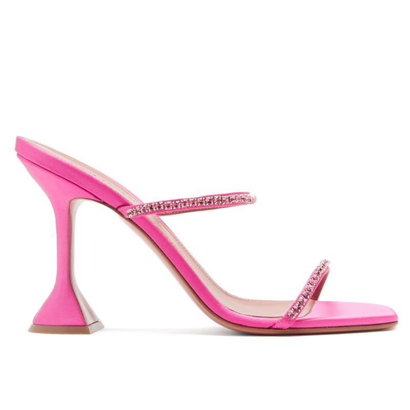 Gilda Crystal-Embellished Satin Sandals from Amina Muaddi