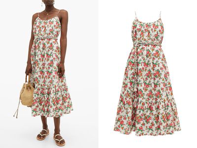 Lea Floral-Print Cotton-Voile Midi Dress