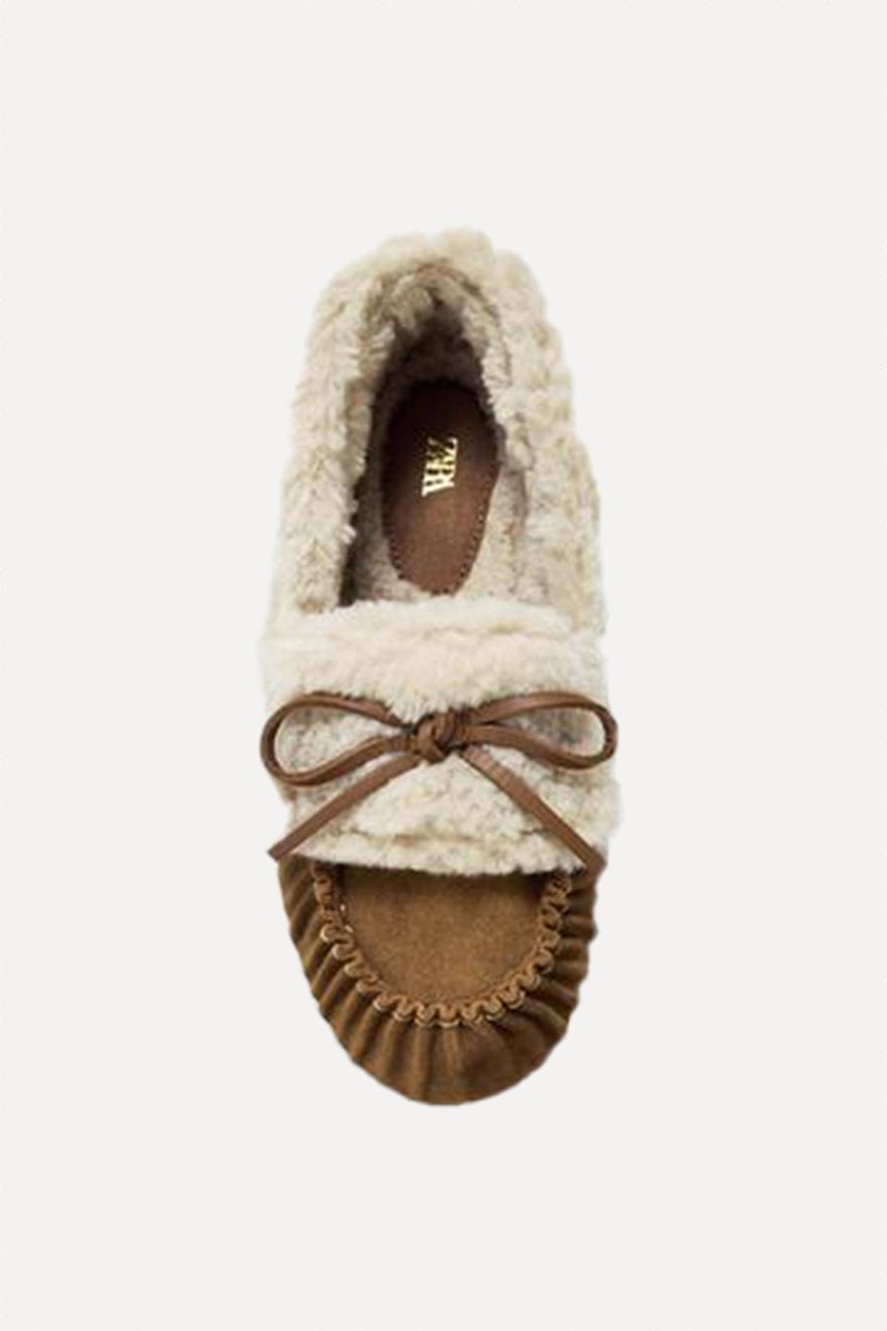 Combined Split Suede Loafers from Zara