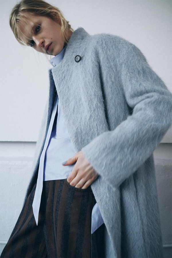 Straight Coat With Manteco Wool from Zara