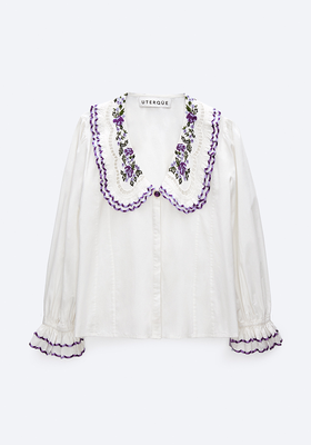 Embroidered Peter Pan Collar Shirt  from Uterque