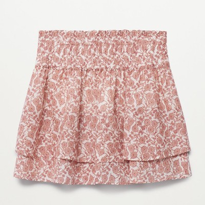 Ruffle Printed Mini Skirt from Mango