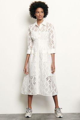 Long Shirt Dress in Broderie Anglaise from Sandro