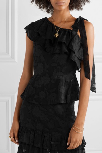 Katerina Ruffled Silk & Cotton-Blend Chiffon Blouse from Rachel Zoe