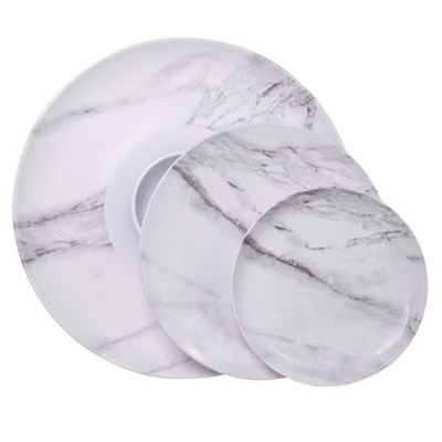 Set Of 4 Marble Print Melamine Dinner Plates from Next