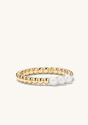 Pearl Trio Beaded Stacker Ring