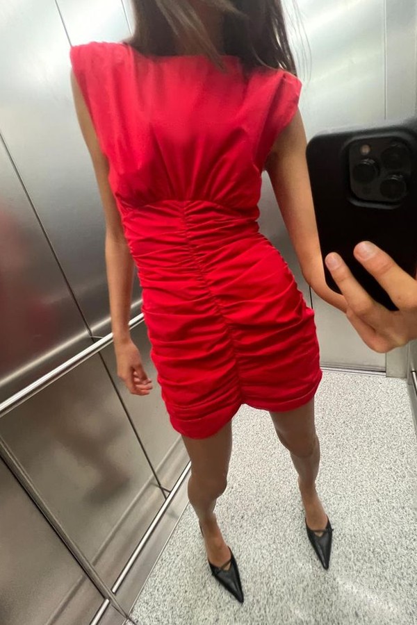 Fitted Mini Dress With Draped Detail from Zara