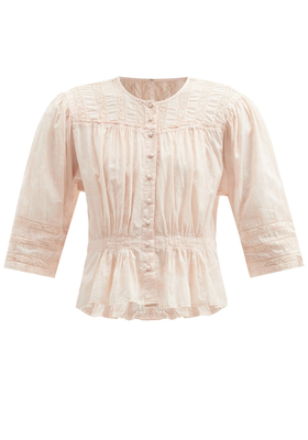 Barton Lace-Trimmed Organic-Cotton Blouse from Mimi Prober