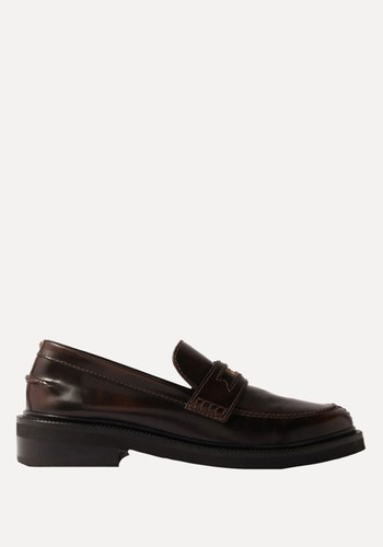 Brushed Leather Loafers 