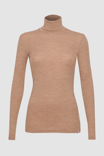 Merino Wool Roll Neck Top