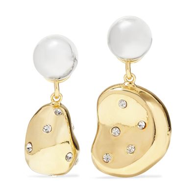 Aalto Nucleus Gold & Rhodium-Plated Crystal Earrings from Mounser