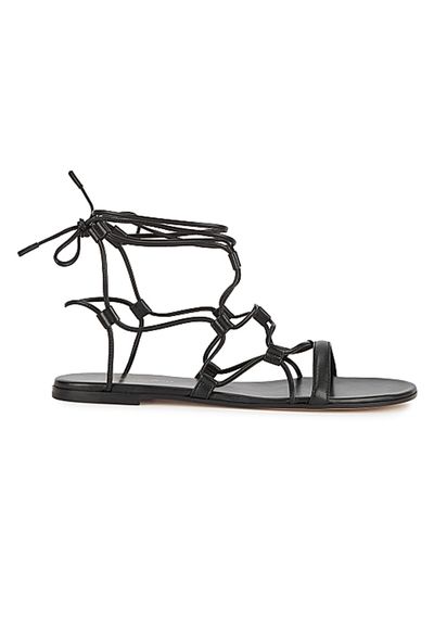 Giza Black Leather Sandals from Gianvito Rossi