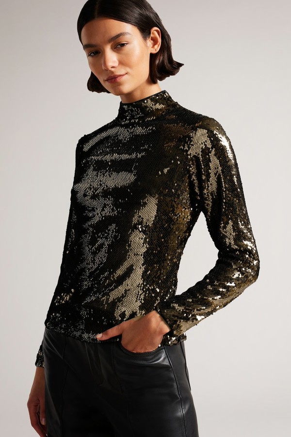 Lovato Long Sleeve Sequin Top