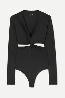 Lance Twist-Front Cutout Stretch-Jersey Bodysuit from Alix NYC
