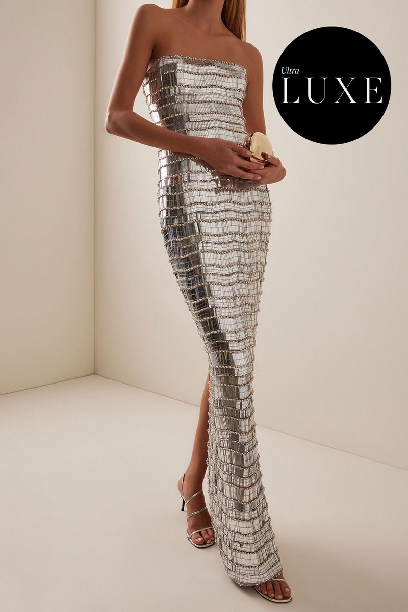 Sylvie Beaded Strapless Maxi Dress from Rachel Gilbert