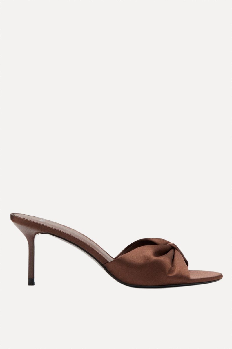 Satin-Finish Sandals With Bow from Mango