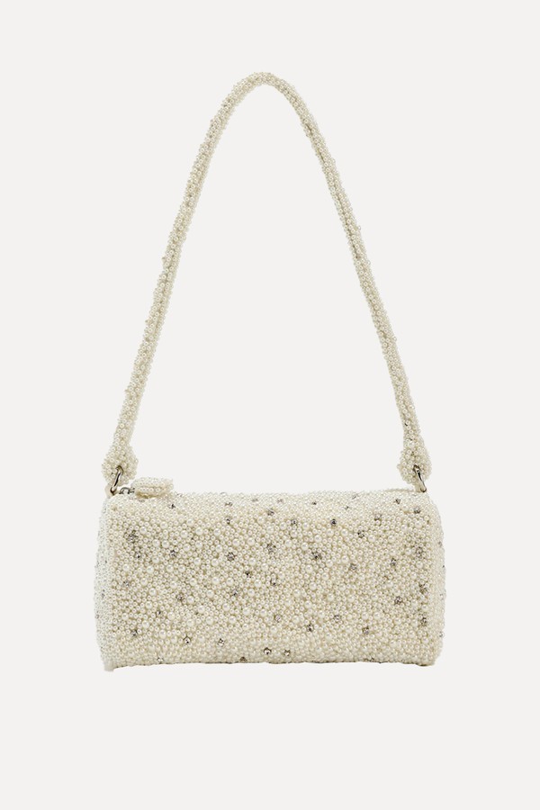 Mini Bowling Bag With Faux Pearls from Zara