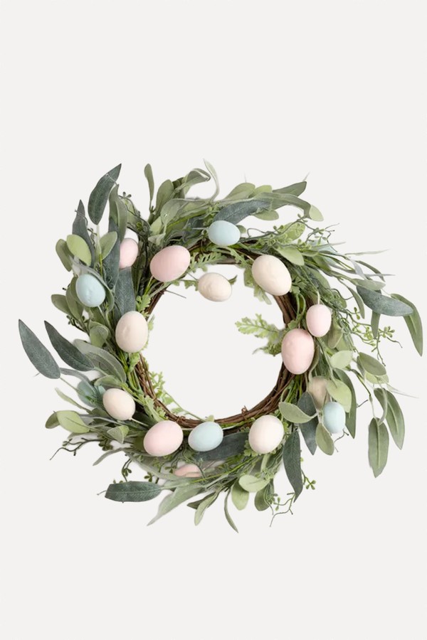 Artificial Pastel Easter Egg Wreath