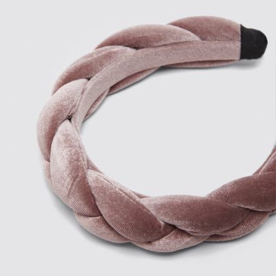 Braided Velvet Headband from Zara