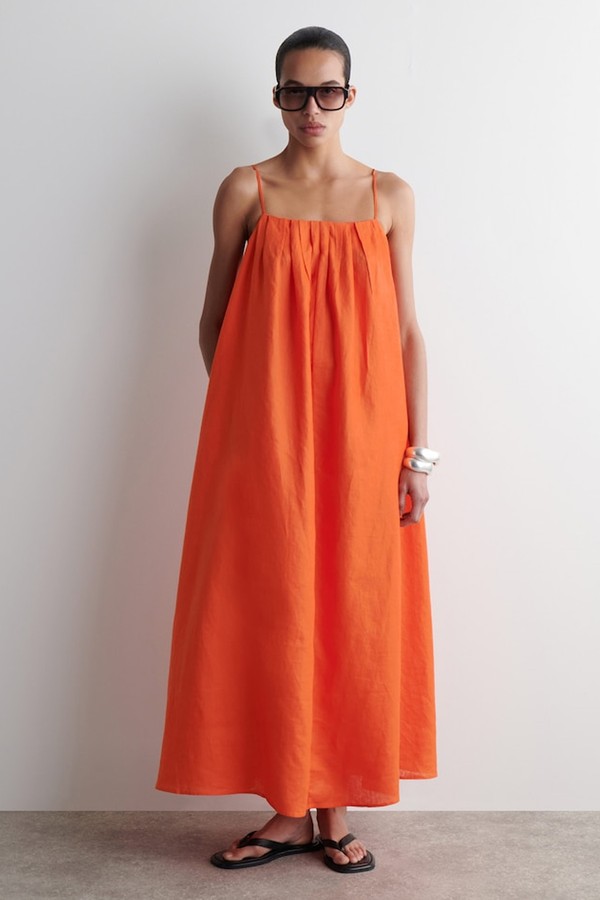 Pleated Linen Maxi Dress from COS