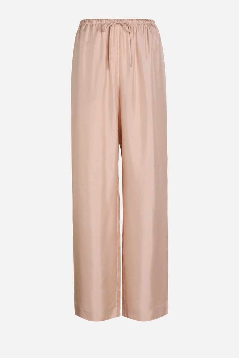 Drawstring Straight-Leg Silk Trousers from Rohe