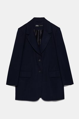 Buttoned Longline Blazer from Zara