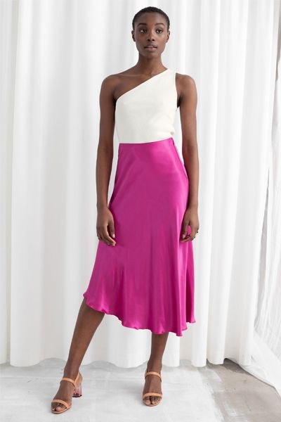 Asymmetrical Satin Midi Skirt from & Other Stories